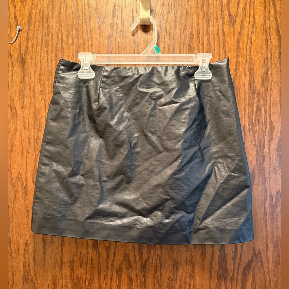 Black Faux Leather Skirt